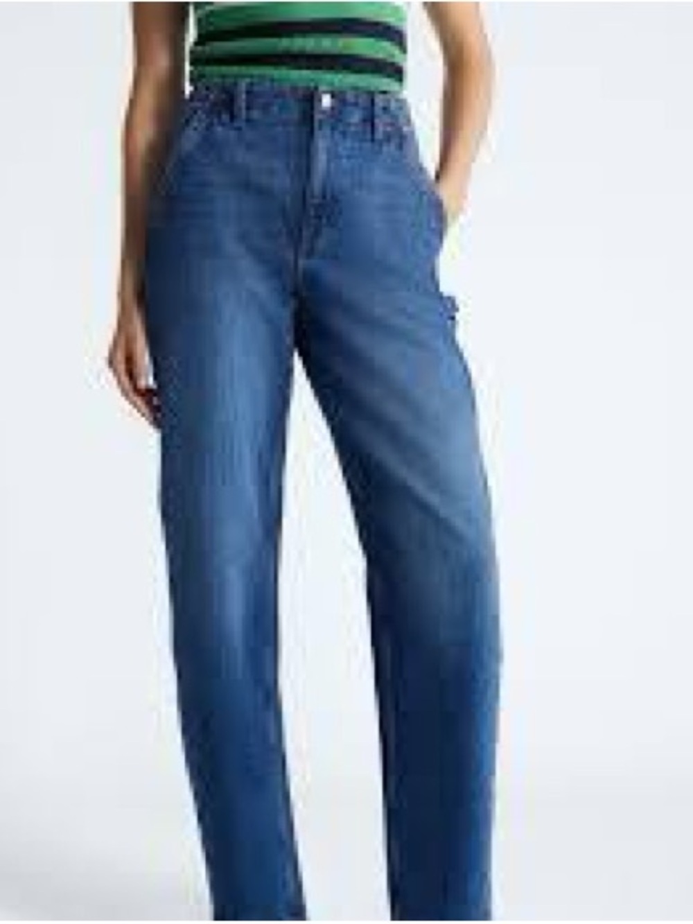 FREE ASSEMBLY NWT HIGH RISE CROPPED BARREL JEANS SIZE 16